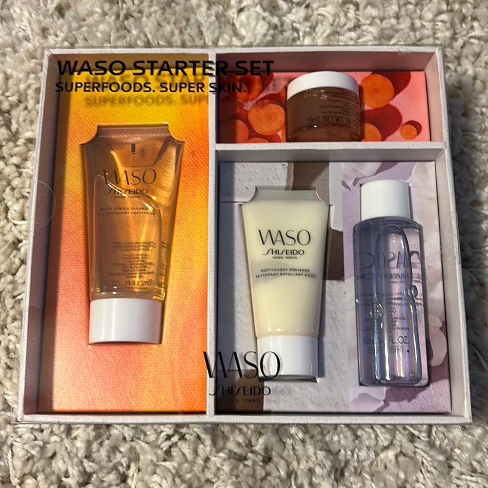 ❤️ NEW IN BOX WASO Shiseido Ginza Tokyo Starter Set Superfoods Superskin